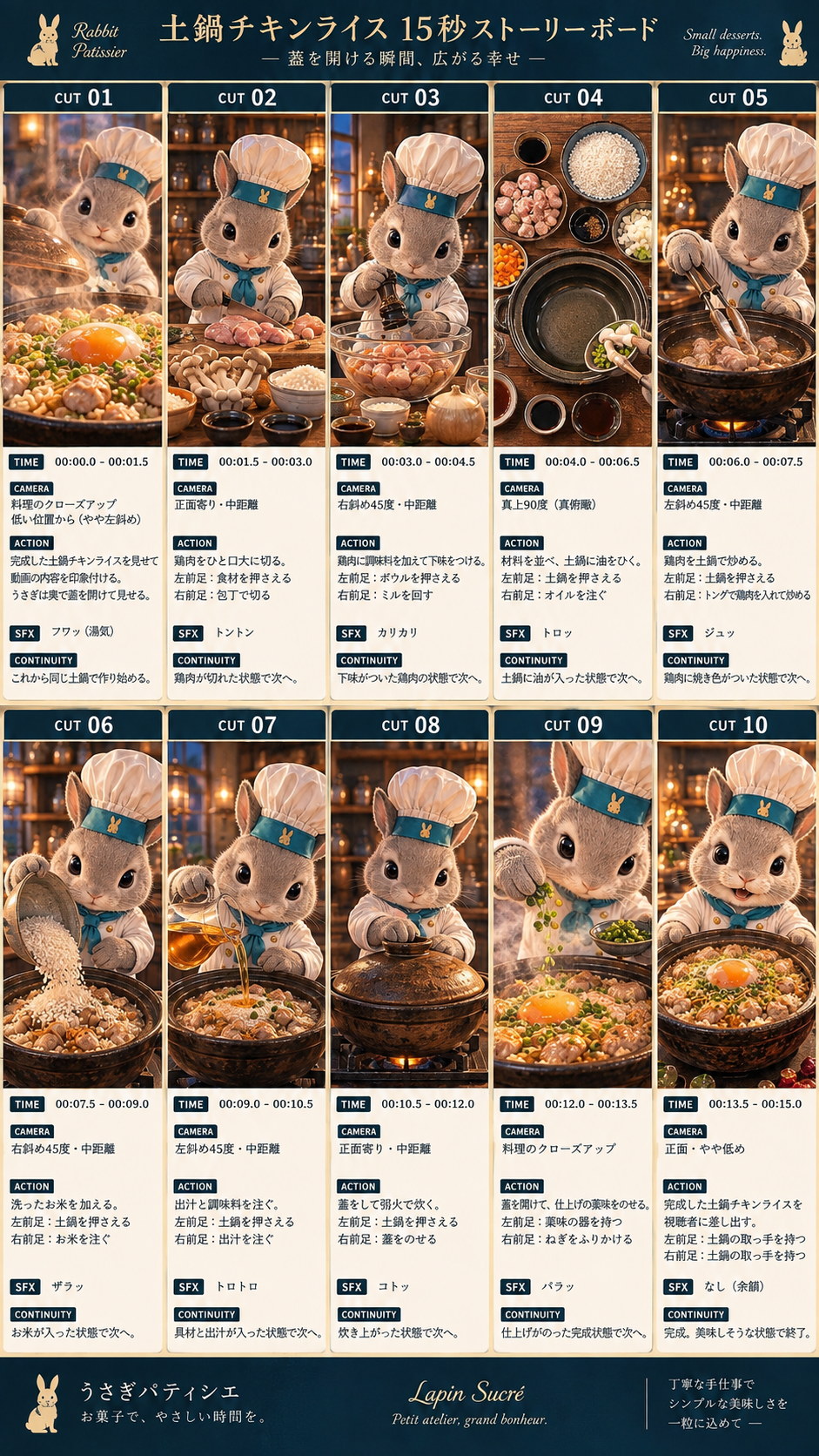 土鍋チキンライスのストーリーボード