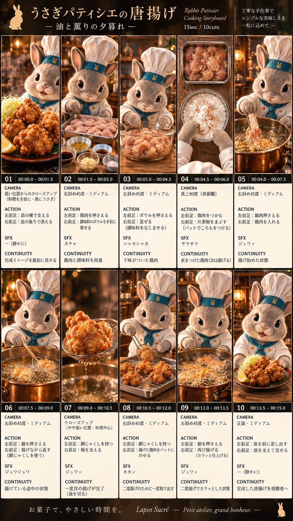 唐揚げのストーリーボード