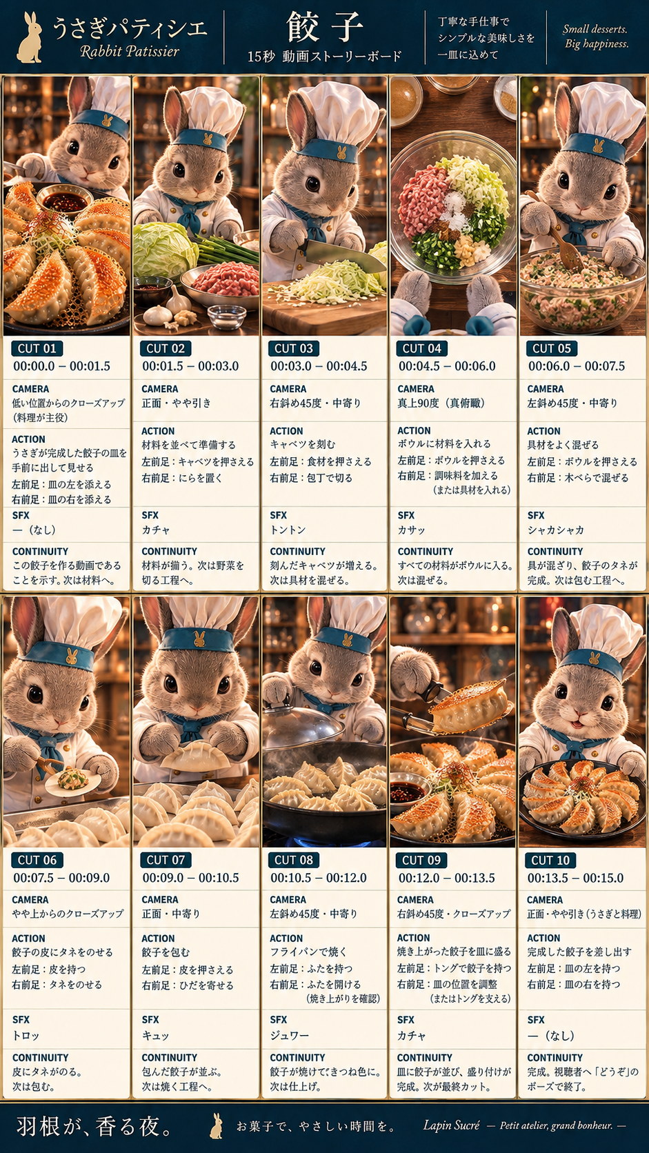 餃子のストーリーボード