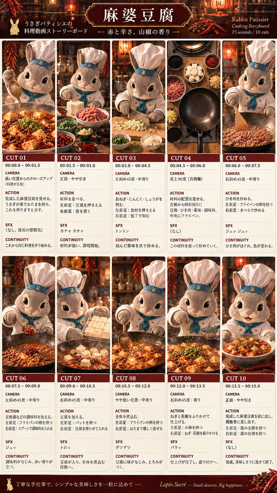 麻婆豆腐のストーリーボード