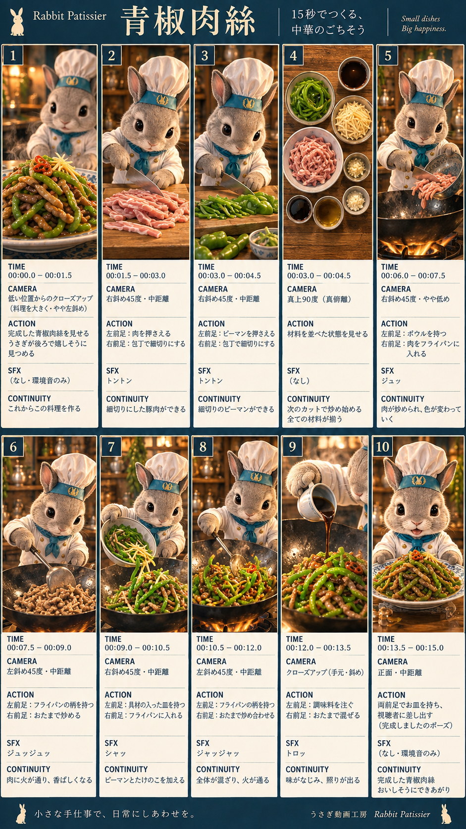 チンジャオロースのストーリーボード