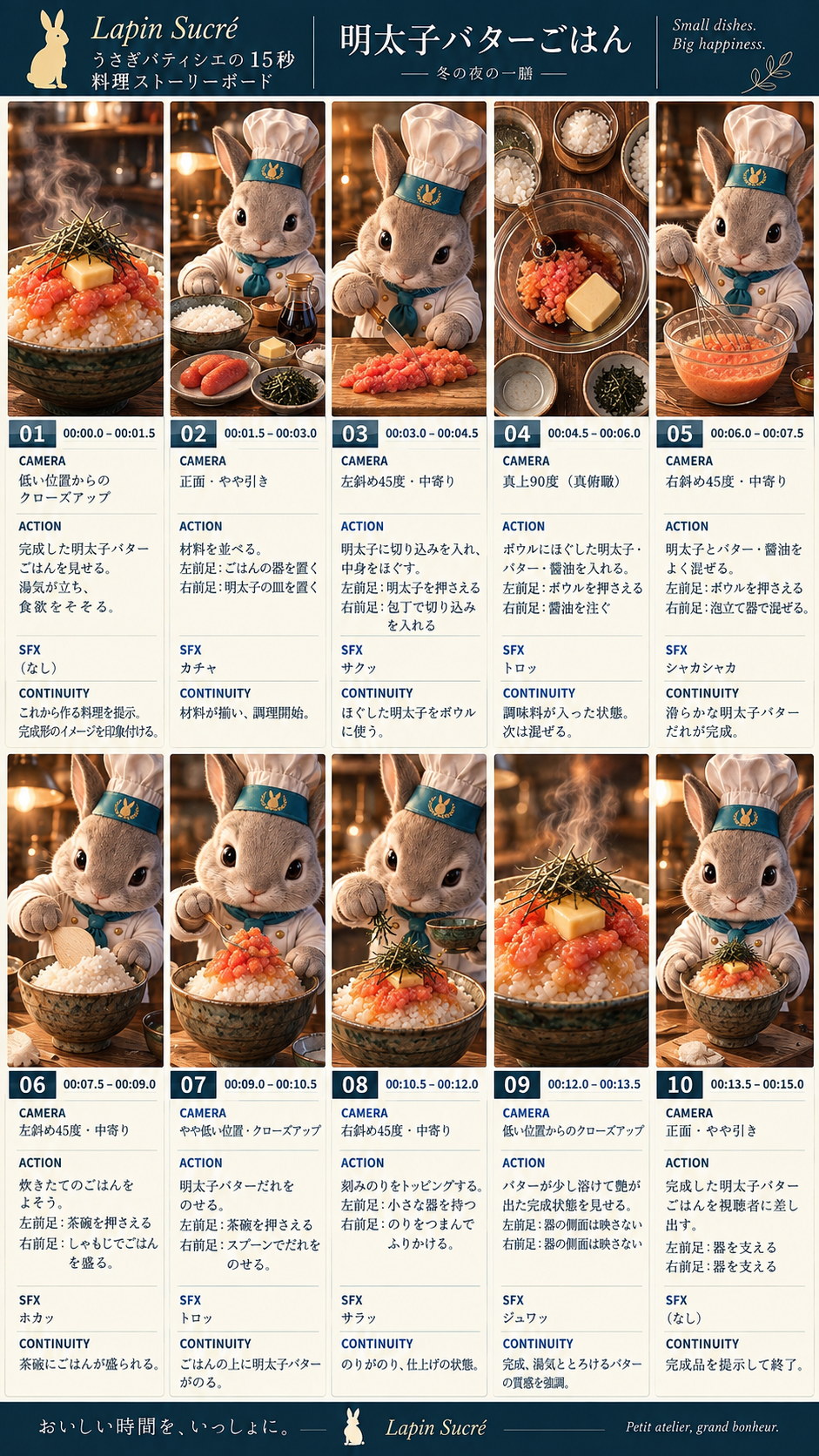 明太子バターごはんのストーリーボード