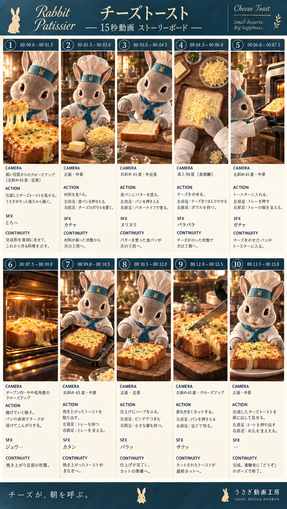 チーズトーストのストーリーボード
