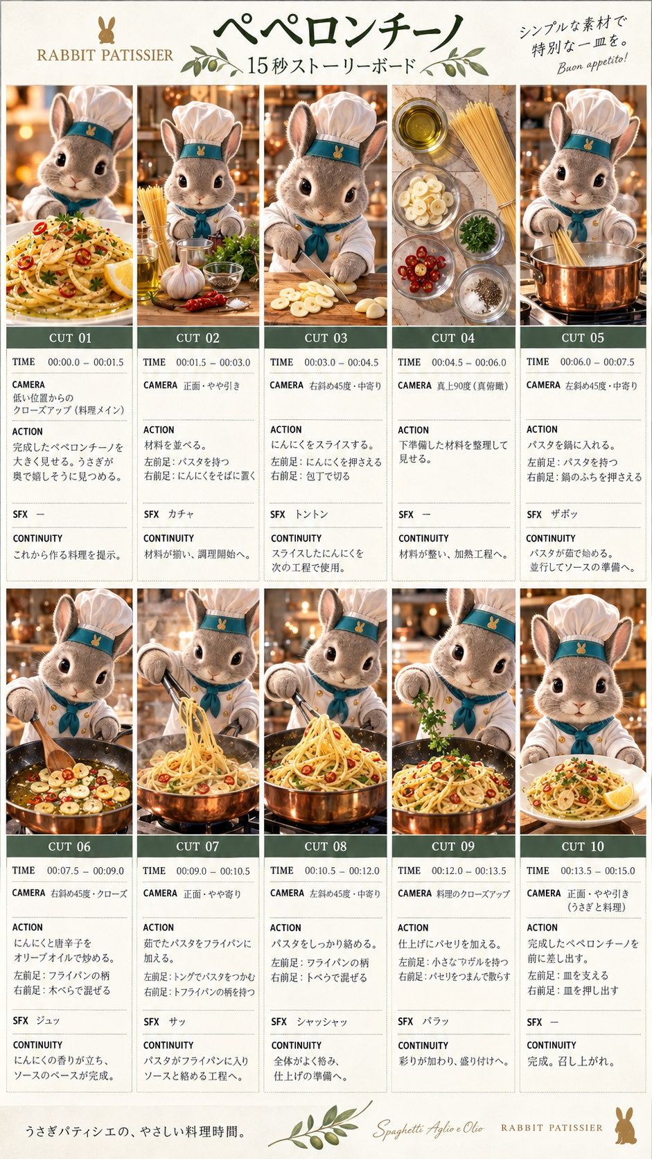 ペペロンチーノのストーリーボード
