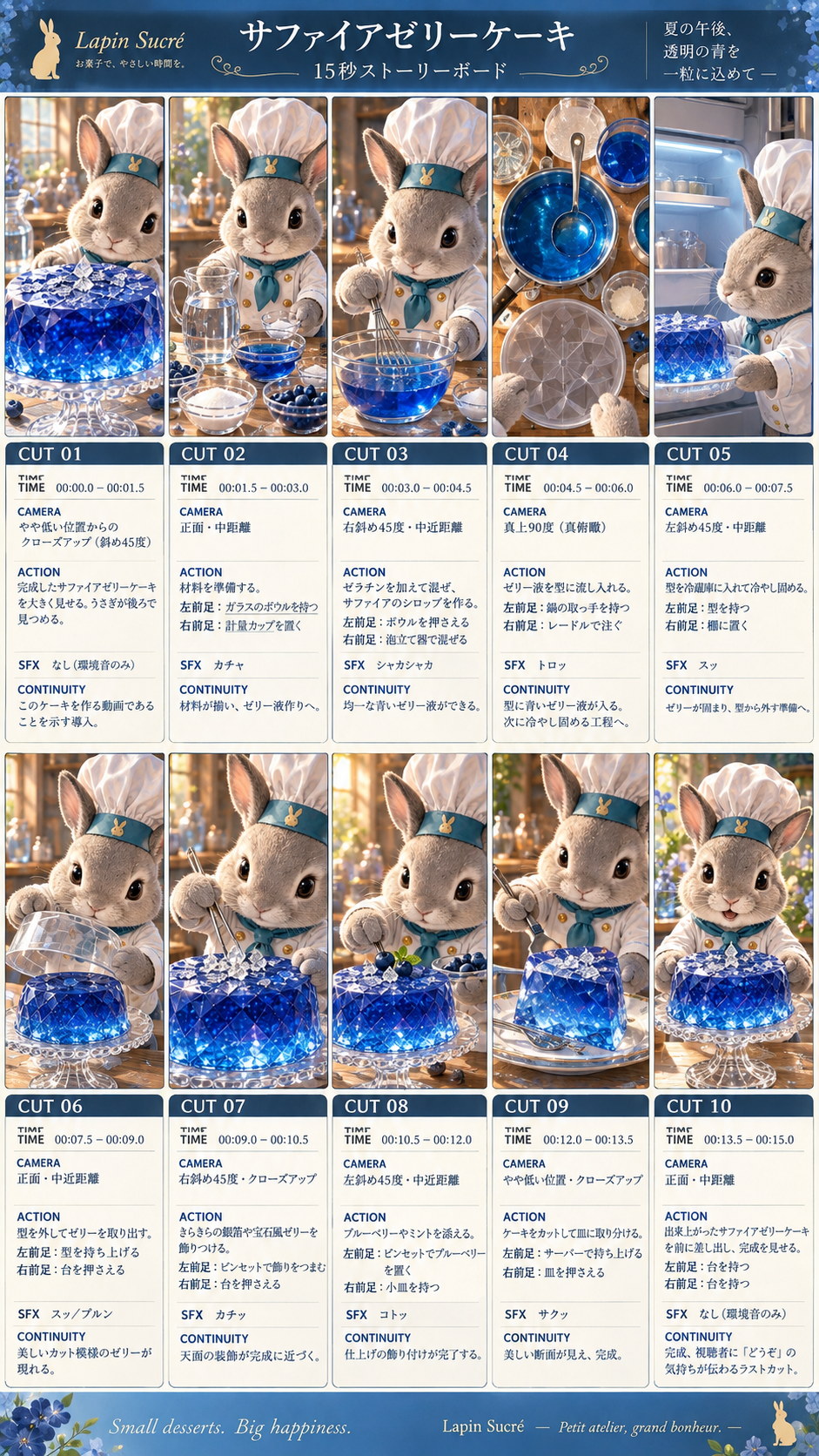 サファイアゼリーケーキのストーリーボード