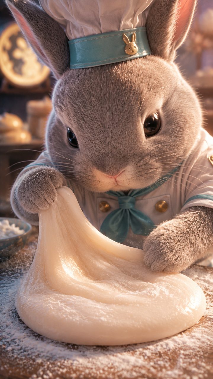 月うさぎ大福の制作画像1
